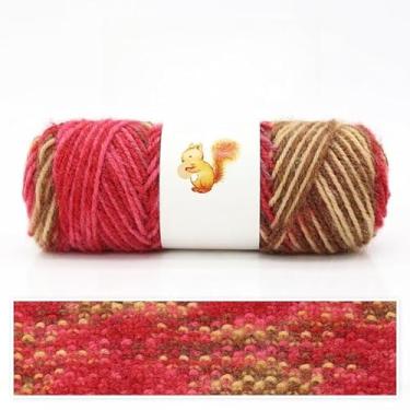 Imagem de Fio artesanal tingido à mão, mistura de fio dental super macio, peso penteado médio para lenços e chapéus de tricô, cor única (vermelho)