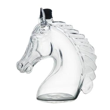 Imagem de Decantador De Tequila | 350ml Forma De Cabeça De Cavalo Acessório De Bar | Garrafa de Vidro para Licor | Para Presente Masculino Pai Marido Namorado
