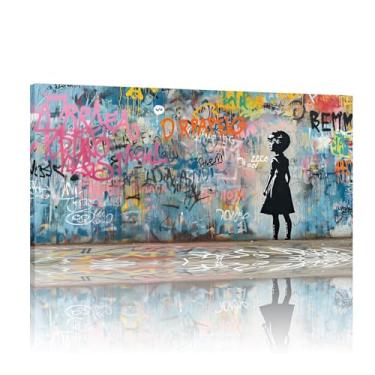 Imagem de Banksy Posters and Prints, Banksy Canvas Wall Art Grande, Banksy Art Wall Decor Canvas, Banksy Extra Large Wall Art Print - (72x142cm)71.1x142.2 cm sem moldura