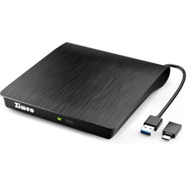 Imagem de Unidade de DVD externa USB 3.0 Tipo-C gravador de CD portátil +/-RW Drive DVD Player para ROM Rewriter Burner compatível com laptop, desktop, PC, Windows, MacBook, Linux, Mac OS