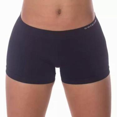 Imagem de Calcinha feminina selene box sem constura 20020, P, Preto