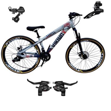 Imagem de Bicicleta 26 VikingX T25 21v Freeride Cambios e Trocadores SHIMANOS Pneu Slick Fino Fx Amarela1.50-Unissex