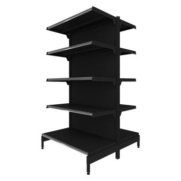 Imagem de Gôndola Prateleira Preta 5 Níveis 40x30 New Plus 1,70 Central Inicial pe Cinza - sa Gôndolas