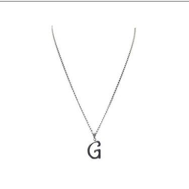 Imagem de Colar Letra Inicial Nome Prateado - Aço Inox (N)