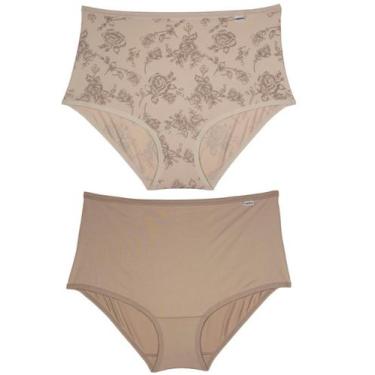 Imagem de Kit/2 Calcinha DelRio 50027 Feminina Cintura Alta Microfibra T. P/EG, 