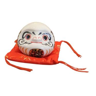 Imagem de Generic Cofrinho Daruma de Cerâmica, Boneco Daruma da Sorte, Decoração de Mesa, Estatueta Japonesa, para Café, Restaurante, Hotel, Bar ou Armário, Branco
