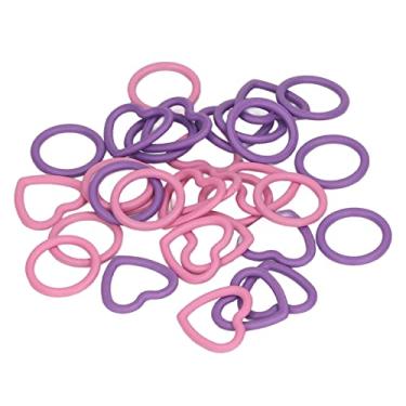 Imagem de Generic Conjunto de Marcadores de Ponto de tricô Robusto Marcador de Ponto de crochê para Uso Doméstico 32 Unidades Rosa Roxo Tipo Coração Redondo Ideal para tricô, Costura, Entusiastas de Bricolagem de Metal