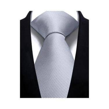 Imagem de Gravata Masculina Slim Azul Acinzentado Lisa 75cm Moda Casamento Negóc