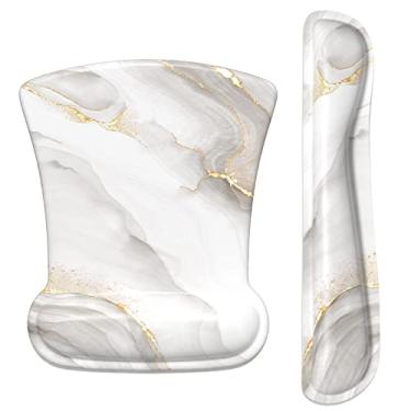 Imagem de ITNRSIIET Suporte de pulso para mouse, descanso de pulso para teclado, apoio de pulso para teclado e mouse, espuma viscoelástica antiderrapante, fácil de digitar, alívio da dor perfeito para