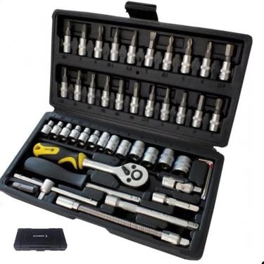 Imagem de 2X Kit Jogo Chave Catraca Canhão Ferramenta Maleta Reparar