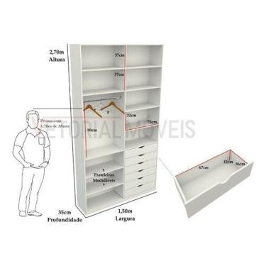 Imagem de Armário Arara Gaveta Verônica M15 100% Mdf ( Sapato Roupa) - VETORIAL 