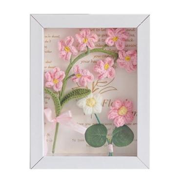 Imagem de Quadro de Fotos com Flores Tecidas à Mão Bouquet Girassóis Tecidos Artificial para Decoração Parede Decorações Casa Escr