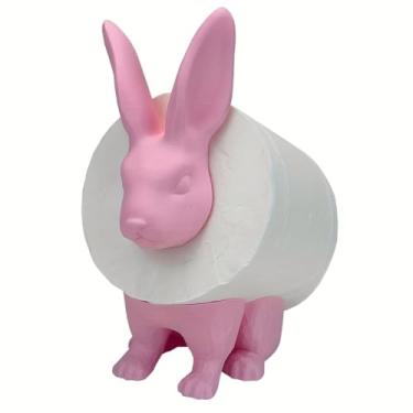 Imagem de Suporte de papel higiênico de coelho, ferramenta de banheiro para decoração de coelho, suporte de rolo de papel de coelho impresso em 3D, adorável decoração de banheiro para casa, banheiro, área de