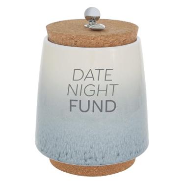 Imagem de Pavilion Gift Company - Encontro à noite - 16,5 cm cofrinho de cerâmica cofrinho cofrinho pote de dinheiro data noite fundo com base de cortiça tampa coração charme aniversário lembrança de casamento