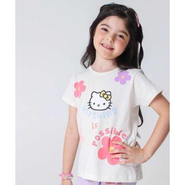 Imagem de Blusa Infantil Hello Kitty Tam 4 a 10 Off White-98096 - Sanrio, 6, Off