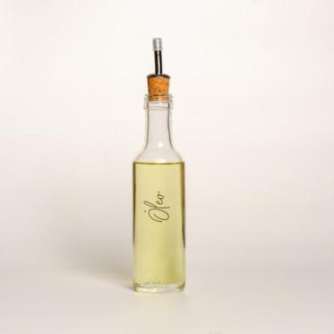 Imagem de Galheteiro de Vidro 250ml com Bico Dosador e Tampa de Cortiça para Azeite, Óleo, Vinagre e Molhos | Porta Temperos para Cozinha e Uso Diário (Porta Óleo)