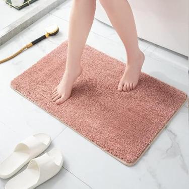 Imagem de Tapete de banho absorvente secagem rápida sala de estar tapete de pelúcia antiderrapante quarto almofada de pé protetor de chão banheiro melhor escolha (cor: rosa, tamanho: 40 * 60 cm) (rosa 80 * 120