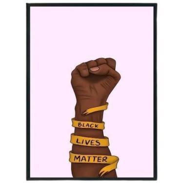 Imagem de Quadro Decorativo Black Lives Matter Moldura Preta 24X18Cm