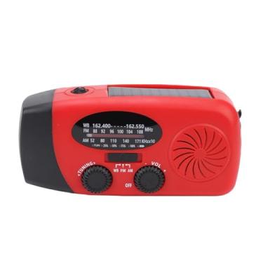 Imagem de Fockety Rádio Meteorológico, Rádio Portátil AM FM WB para Emergências, Rádios Solares com Manivela, Lanterna LED e Bateria Externa de 2000 mAh para Acampamentos