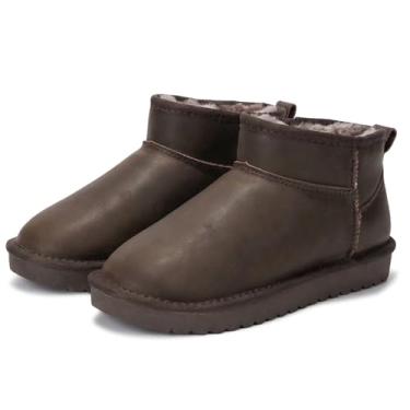 Imagem de Project Cloud Botas femininas de cano curto 100% de couro genuíno – Resistente à água com palmilha de espuma viscoelástica – Botas femininas modernas e confortáveis (hippy), Marrom envelhecido, 35