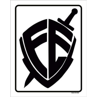 Imagem de Kit 3 Placas Decorativa - Escudo Fé Gospel