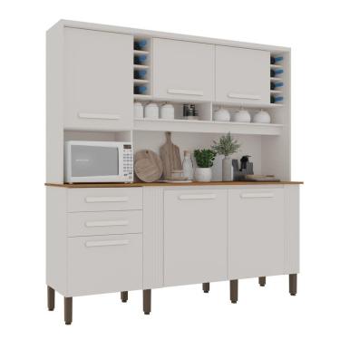 Imagem de Armário De Cozinha 6 Portas 2 Gavetas Catar Branco