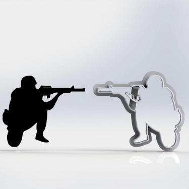 Imagem de Cortador Free Fire Soldado Mod 1 Tamanho 5cm