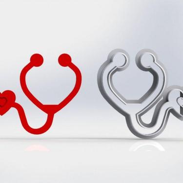 Imagem de Cortador Enfermagem Estetoscópio Médico Tamanho 5cm