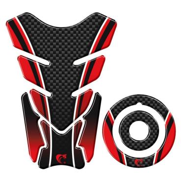 Imagem de Adesivo Protetor Tanque E Bocal Moto Yamaha Carbono Vermelho