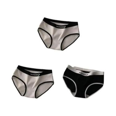 Imagem de Calcinhas De Algodão Sem Costura De Cintura Média Para Mulheres, 3 Peç