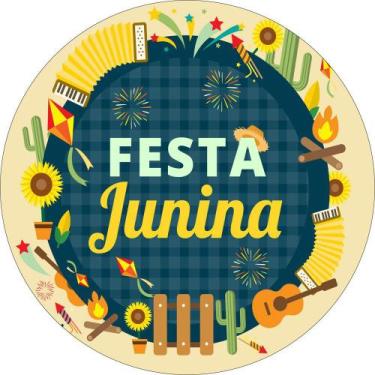 Imagem de Painel De Tecido Sublimado Redondo Festança Junina C/ Elástico - Fabri