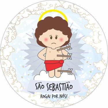 Imagem de Painel de Lona Redondo Santinhos Católicos São Sebastião - Fabrika De 