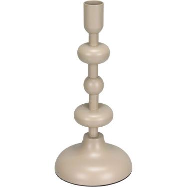 Imagem de CASTIÇAL DECORATIVO PORTA VELA HOME&CO METAL 22x10x10cm MARFIM