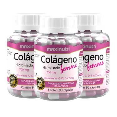 Imagem de Kit 3 Colágeno Femme 90 Cápsulas Maxinutri