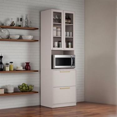 Imagem de Paneleiro 3 Portas 1 Gaveta 70cm Espaço para Forno MDF Rodapé PVC Dobr