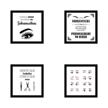 Imagem de Kit 4 Quadros Decorativos Em Mdf Designer De Sobrancelhas 04