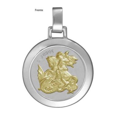 Imagem de Pingente Aço São Jorge Redondo 30mm com Ouro - Convex