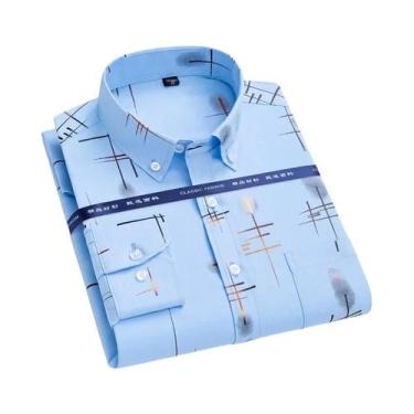 Imagem de Camisa Xadrez Slim Fit Masculina Sem Necessidade De Passar a Ferro Com