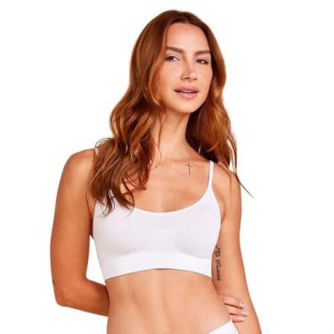 Imagem de Top Hope 21020 Sem Aro e Bojo Alças Finas Sem Costura Poliamida, Branc