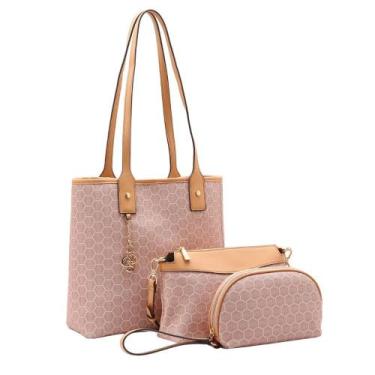 Imagem de Kit Bolsa Feminina Chenson Dupla Face 3 Peças Com Bolsa Grande Bolsa P
