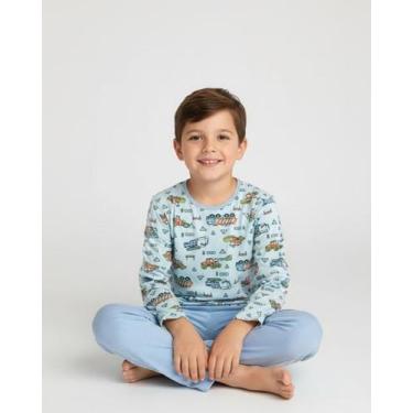 Imagem de Pijama Infantil Menino, Estampado C/ Calça Azul - Nayklê Moda Intima E