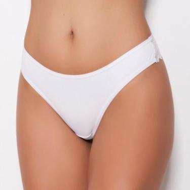 Imagem de Fio Duplo Renda e Microfibra Cor:BrancoTamanho:G - Kit Mania Lingerie,