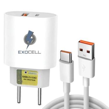 Imagem de Carregador + Cabo Usb Tipo C USB - Carrega Turbo Power 30W Turbo 4.0 T