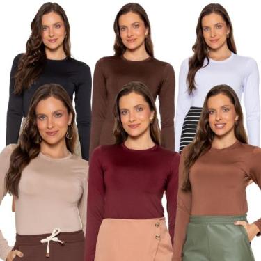 Imagem de Blusa Térmica Peluciada Feminina Lisa Manga Longa Plus - - IANA, Preto