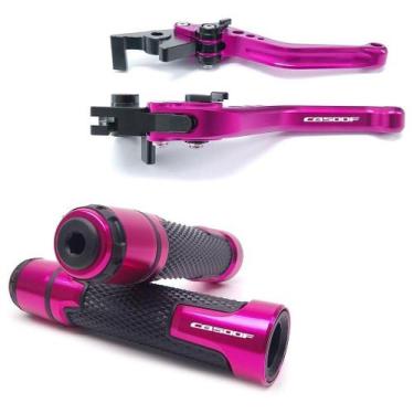 Imagem de Kit Esportivo Manete Manopla CB500F Honda 2013 a 2022 Gravado a Laser 