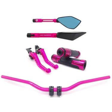 Imagem de Kit Manete Manopla Guidão Retrovisor Cbtwister Gravado Laser - NoBrand