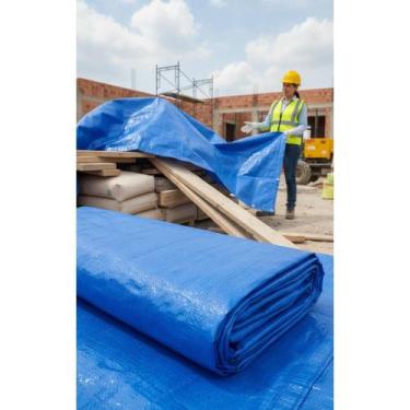Imagem de 2x Lona Polietileno Azul 6x4m Com Ilhós Resistente - Congratulations S
