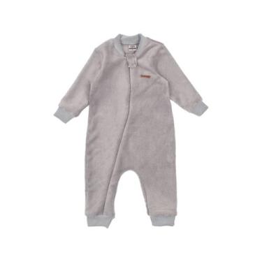 Imagem de Macacão Fleece Bebê Liso Peluciado Com Zíper Inverno - Fofotinhos, Cin
