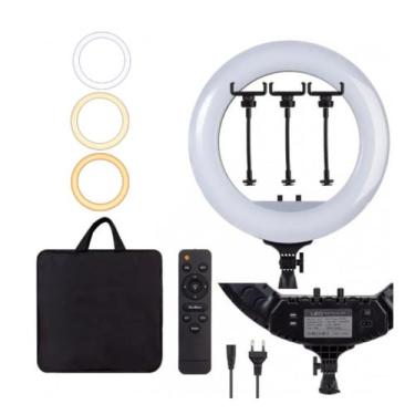 Imagem de Ring Light LED Bicolor Iluminador 54cm com 3 Suporte para Celular TPFO