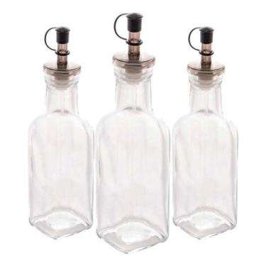 Imagem de Kit 3 Garrafas Para Azeite De Vidro Com Tampa Lyor 200ml